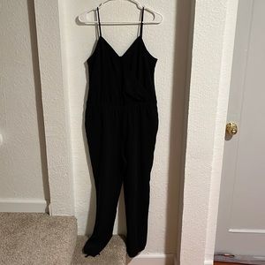 Madewell black faux wrap cami jumpsuit